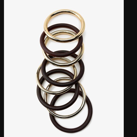 NWT ZARA PACK OF WOODEN RIGID BRACELETS - Picture 2 of 4